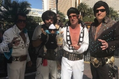 A flock of Elvises with our shine in Vegas